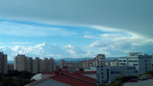 Panoramic view of cityscape against sky