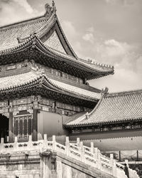 Panoramic view of temple building against sky