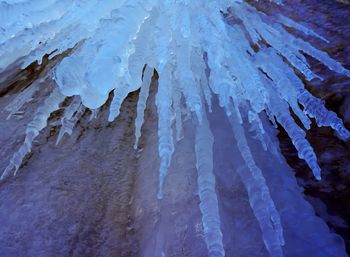 Close-up of frozen water