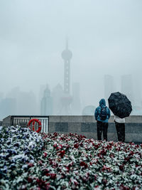Shanghai bund on a snowy day