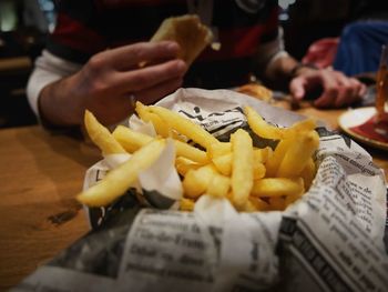 Close-up of person preparing food