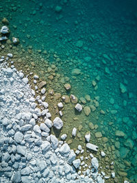 High angle view of sea shore