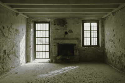 Interior of abandoned building