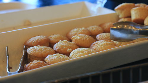 Close-up of cupcakes in tray