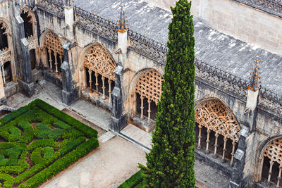 High angle view of old building