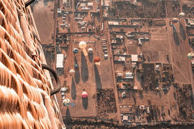 High angle view of buildings in city