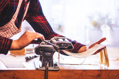 Man working on table