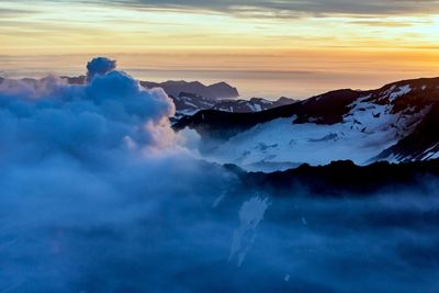 Scenic view of dramatic sky during sunset