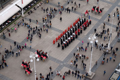 Guard of honour of the cravat regiment take part in the cravat day celebration in zagreb, croatia