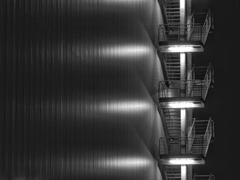 Illuminated staircase of building