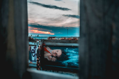 Scenic view of sky seen through glass window
