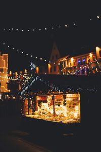 Illuminated lights at night