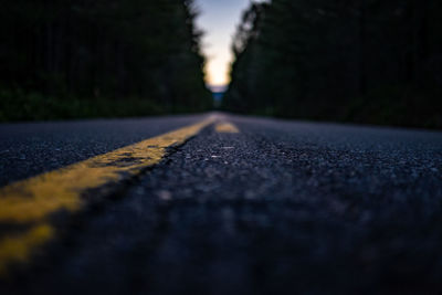 Surface level of empty road