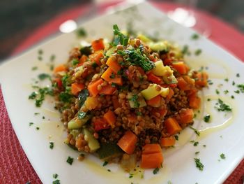 Close-up of food in plate