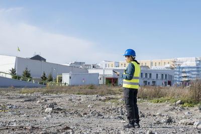 Woman at construction site