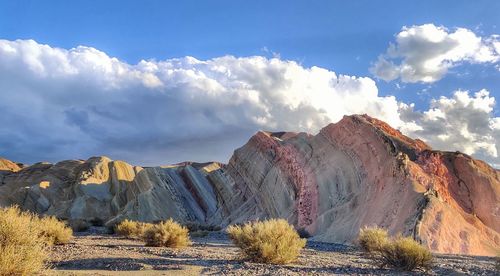 Panoramic view of rocky mountains against sky