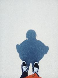 Low section of man standing on floor