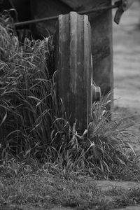 Old abandoned house on field