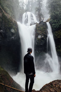 Scenic view of waterfall