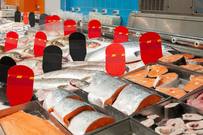 Close-up of fish for sale in market