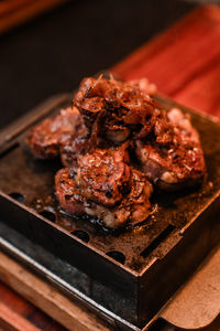 Close-up of food on cutting board