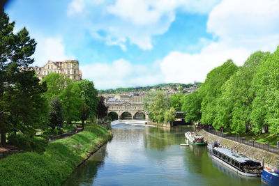 Bridge over river against sky