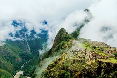 Panoramic view of mountains against sky