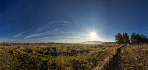 Scenic view of field against sky