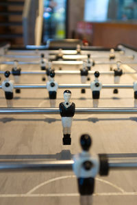 Table football for office recreation, table-top game, concept bussinese , strategic