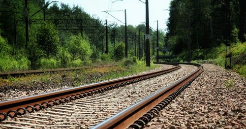 Railroad tracks on railroad track