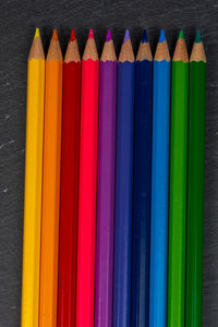 Close-up of colored pencils