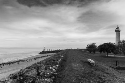 Scenic view of beach against sky