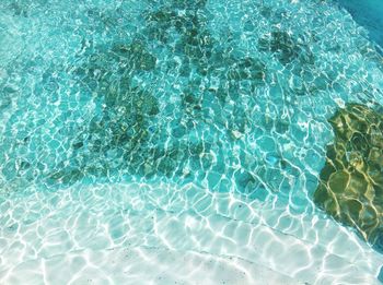 High angle view of water with reflection in swimming pool