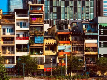 Exterior of buildings in city