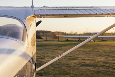 Close-up of a cessna from behind