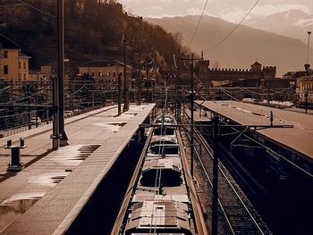 Railroad tracks against sky