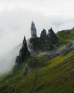 Scenic view of land against sky