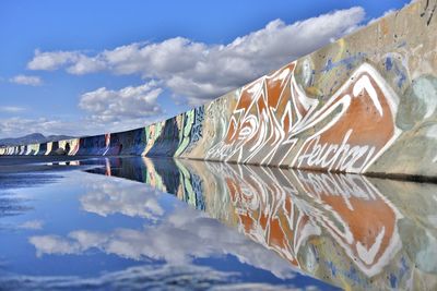 Panoramic view of lake against sky