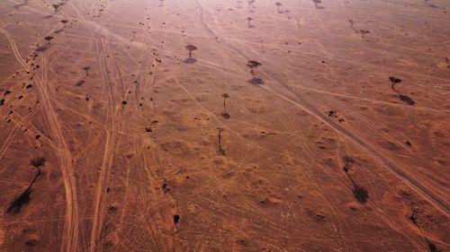 High angle view of a desert