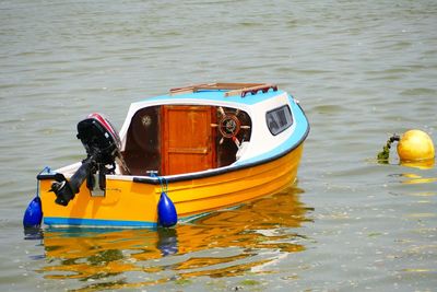 View of boat in sea