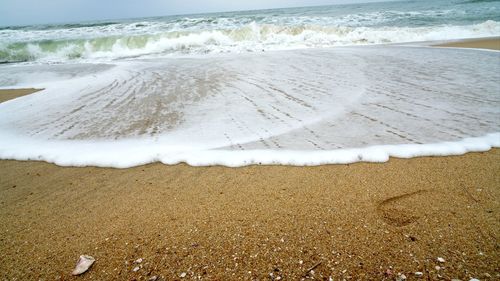 Surface level of surf on beach