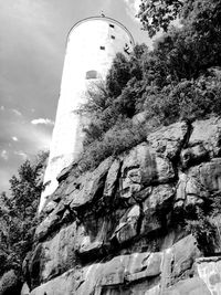 Low angle view of tower against sky