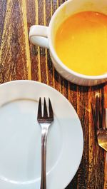 Close-up of bread in plate on table