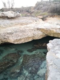 Scenic view of rocks in sea