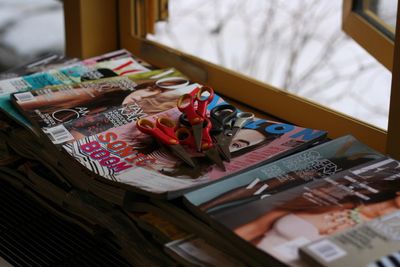 Full frame of books on table