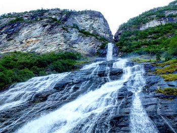 Scenic view of waterfall