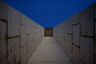 Architectural feature against clear blue sky