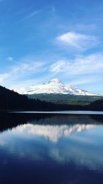 Scenic view of lake against blue sky