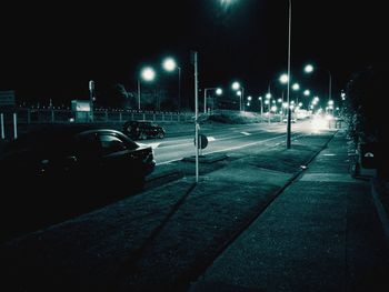 Cars on road at night