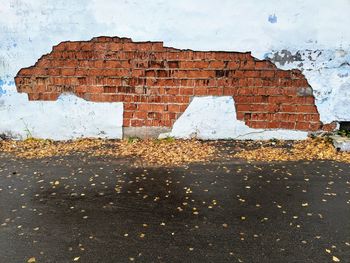 Brick wall of old building